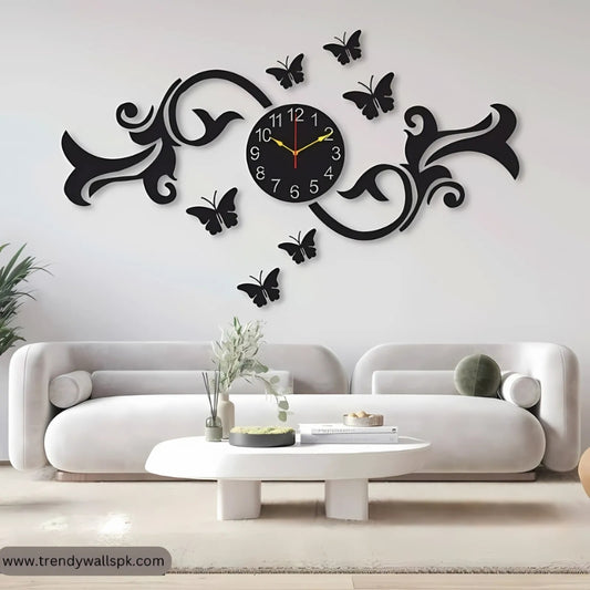 Butterfly Swirl Wall Clock