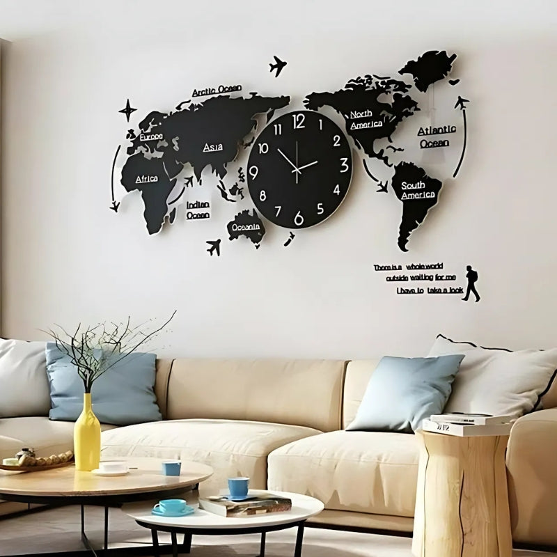 World Map Wall Clock